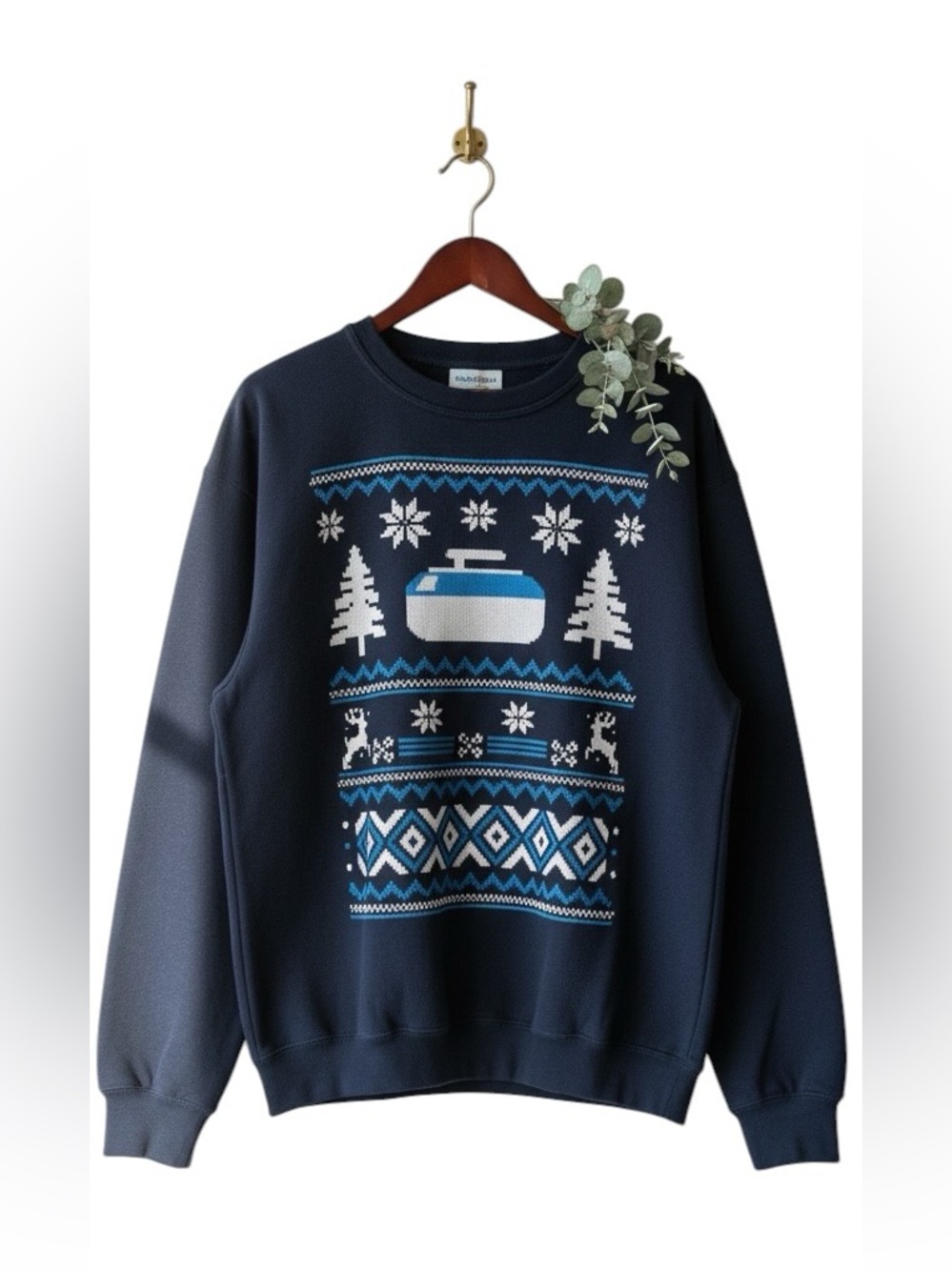 Mustang Puffy Graphic Blue Curling Sweatshirt Size XXL